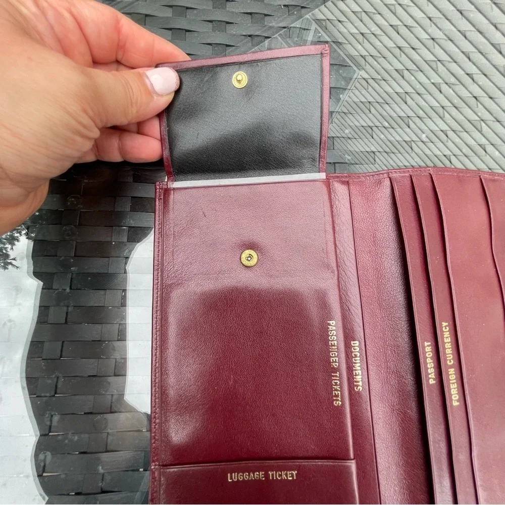 SOLD ALLEN Edmonds Genuine Leather travel passport holder wallet checks tickets - Picture 15 of 15